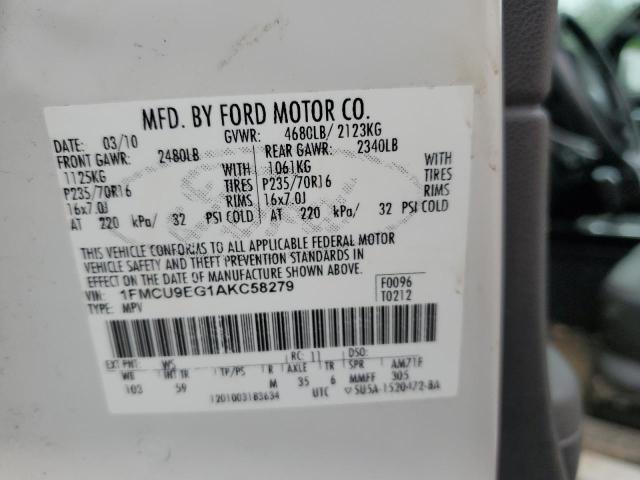 1FMCU9EG1AKC58279 | 2010 Ford escape limited