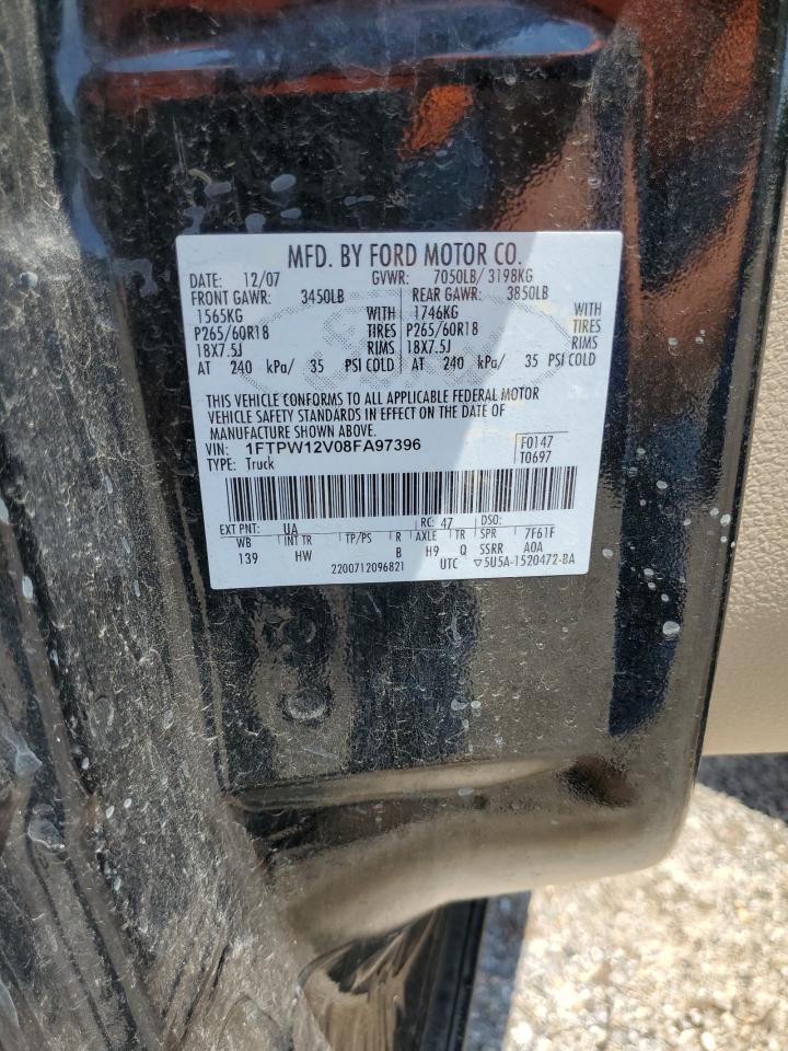 1FTPW12V08FA97396 2008 Ford F150 Supercrew