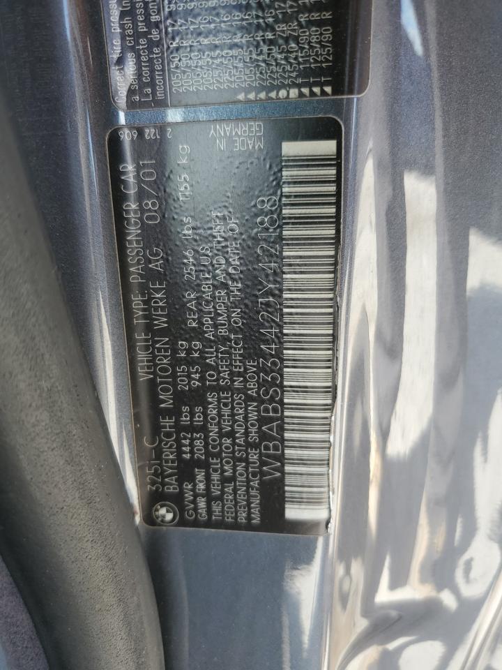 WBABS33442JY42188 2002 BMW 325 Ci