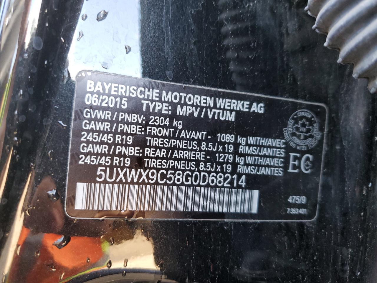 5UXWX9C58G0D68214 2016 BMW X3 xDrive28I