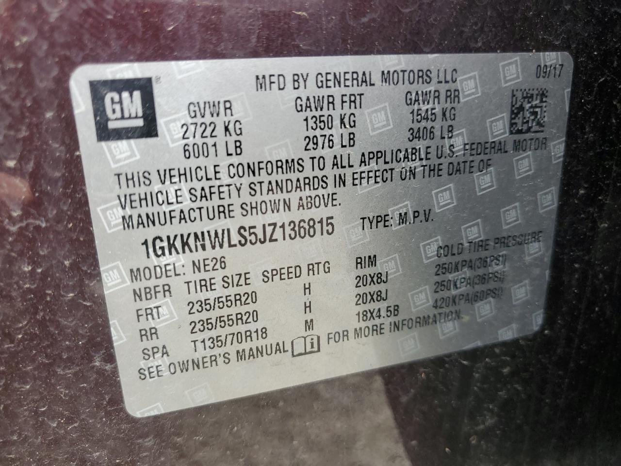 1GKKNWLS5JZ136815 2018 GMC Acadia Slt-2