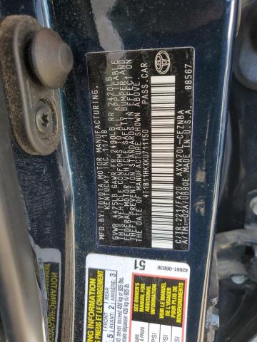 VIN 4T1B11HKXKU711150 2019 Toyota Camry, L no.12