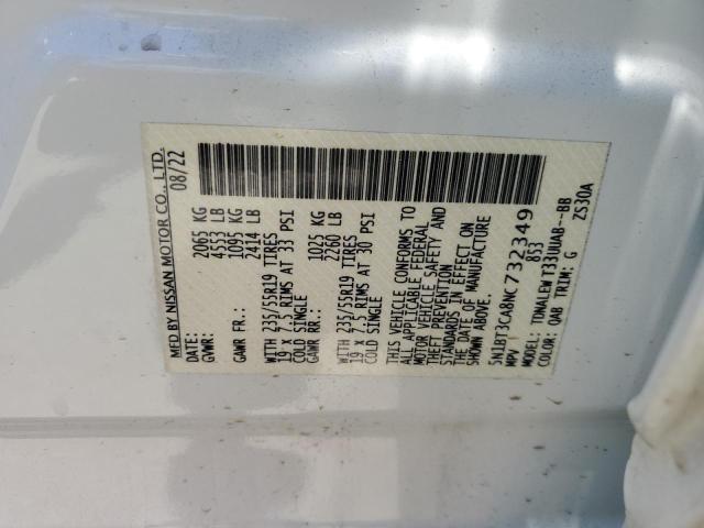 2022 Nissan Rogue Sl VIN: 5N1BT3CA8NC732349 Lot: 59259804