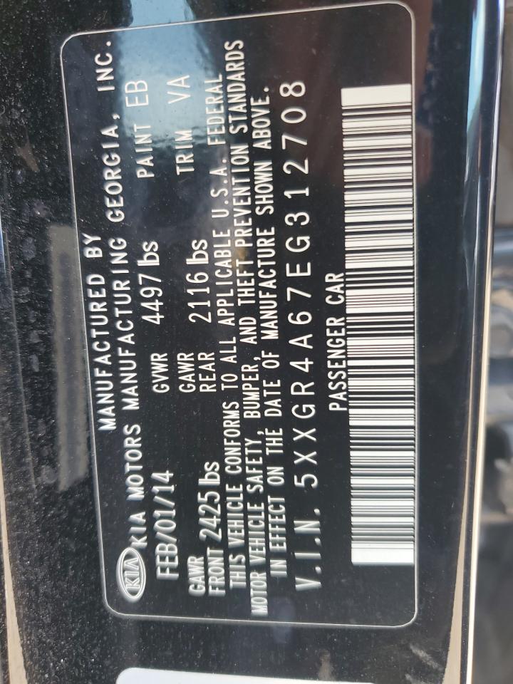 5XXGR4A67EG312708 2014 Kia Optima Sx