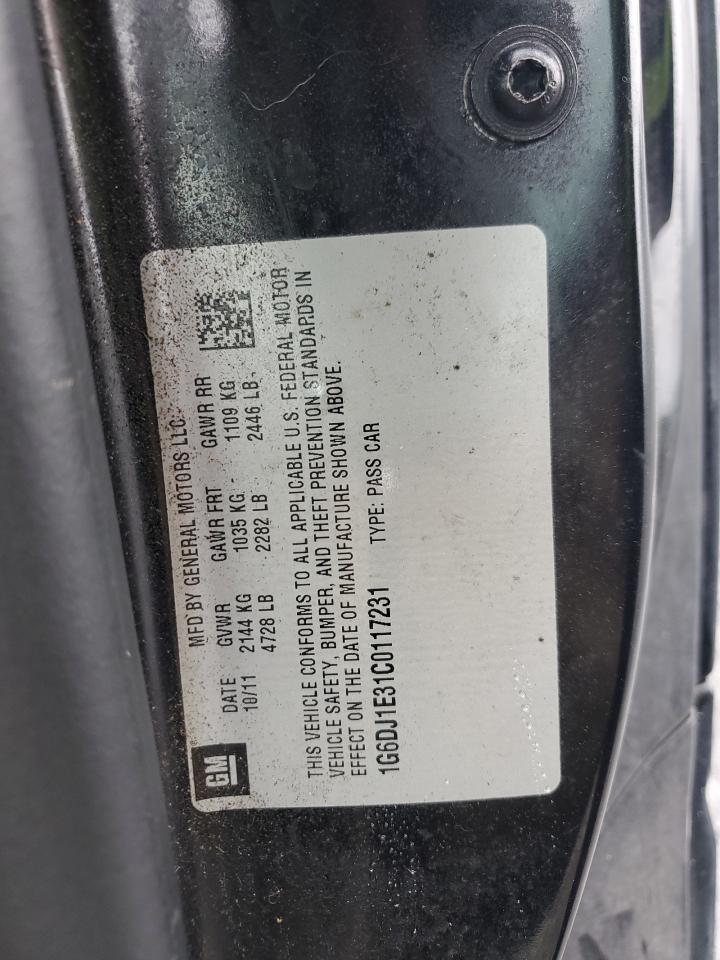 1G6DJ1E31C0117231 2012 Cadillac Cts Performance Collection