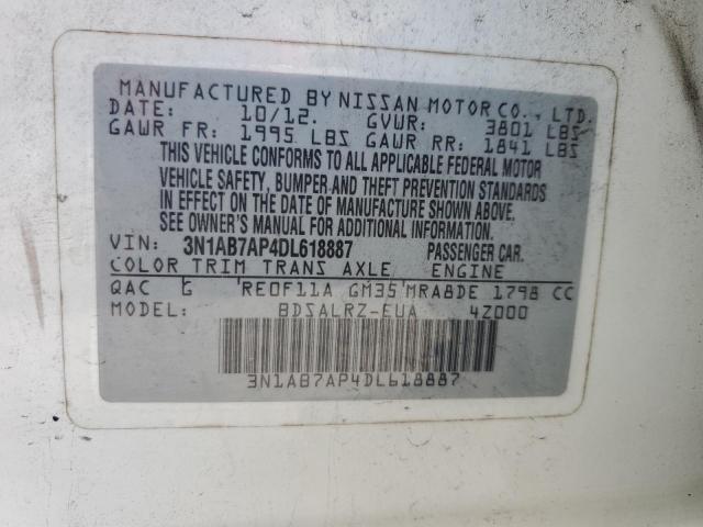 2013 Nissan Sentra S VIN: 3N1AB7AP4DL618887 Lot: 56235604