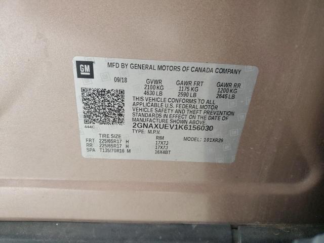 2019 Chevrolet Equinox Lt VIN: 2GNAXUEV1K6156030 Lot: 60893644