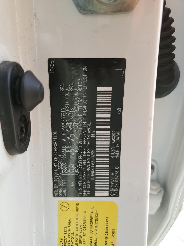 JTJHW31U660028511 2006 Lexus Rx 400