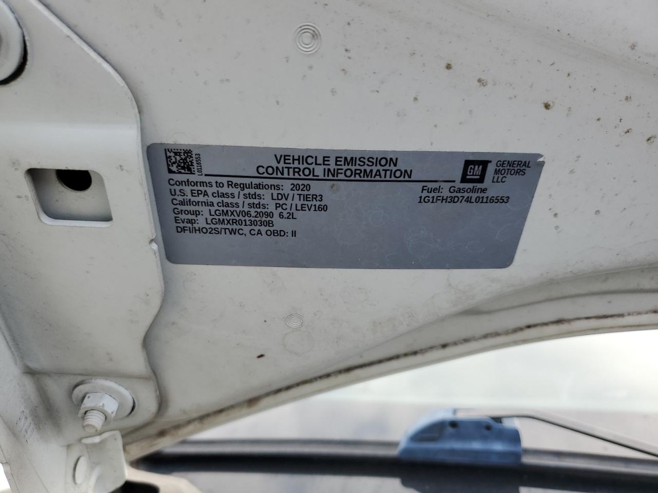 1G1FH3D74L0116553 2020 Chevrolet Camaro Ss