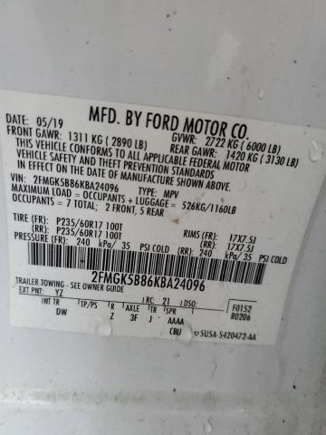 2019 FORD FLEX SE - 2FMGK5B86KBA24096