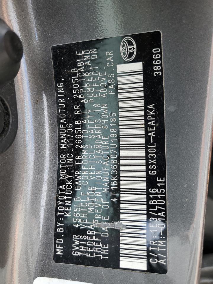 4T1BK36B07U198185 2007 Toyota Avalon Xl