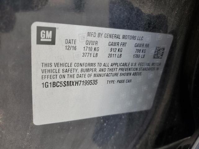 2017 CHEVROLET CRUZE LS - 1G1BC5SMXH7199535