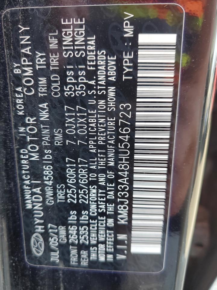 KM8J33A48HU546723 2017 Hyundai Tucson Limited