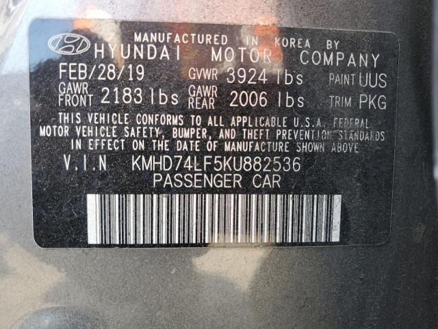 2019 HYUNDAI ELANTRA SE - KMHD74LF5KU882536