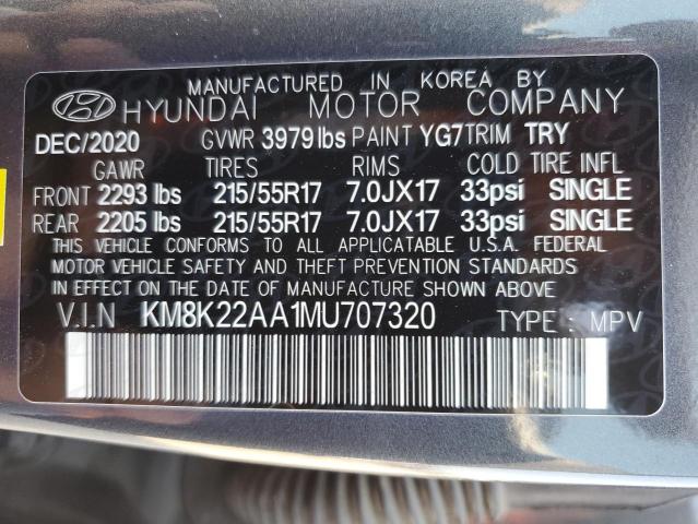 KM8K22AA1MU707320 Hyundai Kona SEL 12