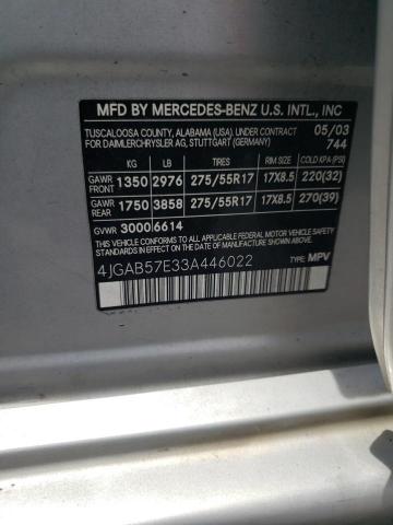 2003 Mercedes-Benz Ml 350 VIN: 4JGAB57E33A446022 Lot: 56580774