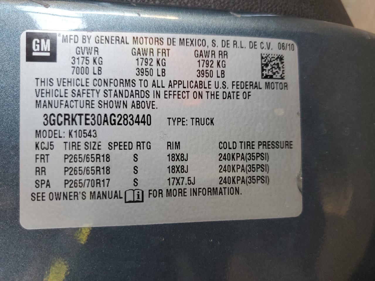 3GCRKTE30AG283440 2010 Chevrolet Silverado K1500 Ltz