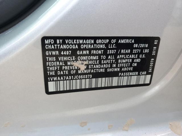 2018 Volkswagen Passat S VIN: 1VWAA7A31JC050373 Lot: 60705144