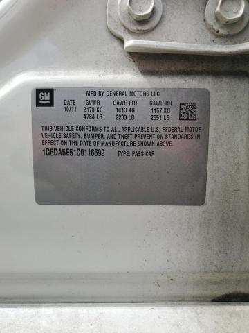 2012 Cadillac Cts VIN: 1G6DA5E51C0116699 Lot: 59962914