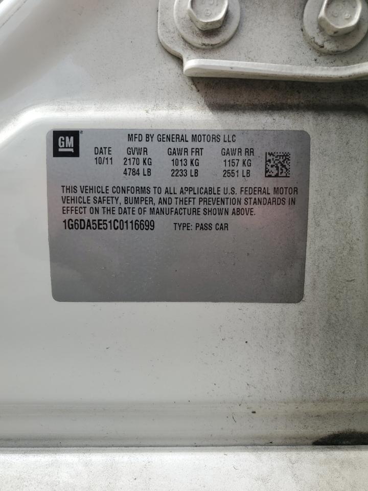 1G6DA5E51C0116699 2012 Cadillac Cts