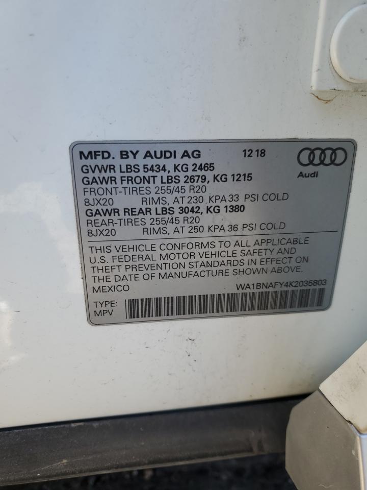 WA1BNAFY4K2035803 2019 Audi Q5 Premium Plus