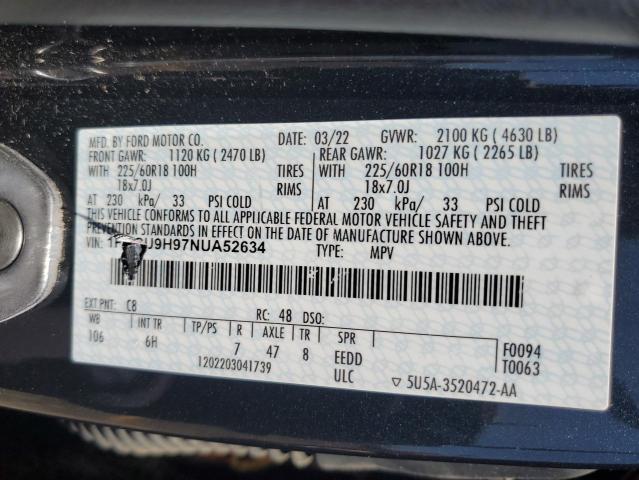 2022 FORD 1100 1FMCU9H97NUA52634