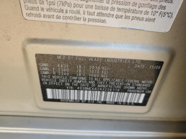 2010 Subaru Legacy 2.5I Limited VIN: 4S3BMCK62A3226119 Lot: 60697664