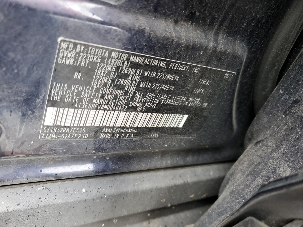 4T3E6RFV8MU040422 2021 Toyota Rav4 Xse