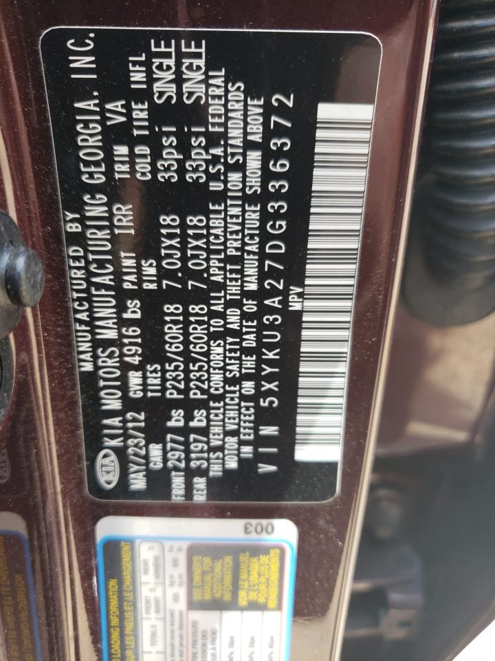 5XYKU3A27DG336372 2013 Kia Sorento Ex