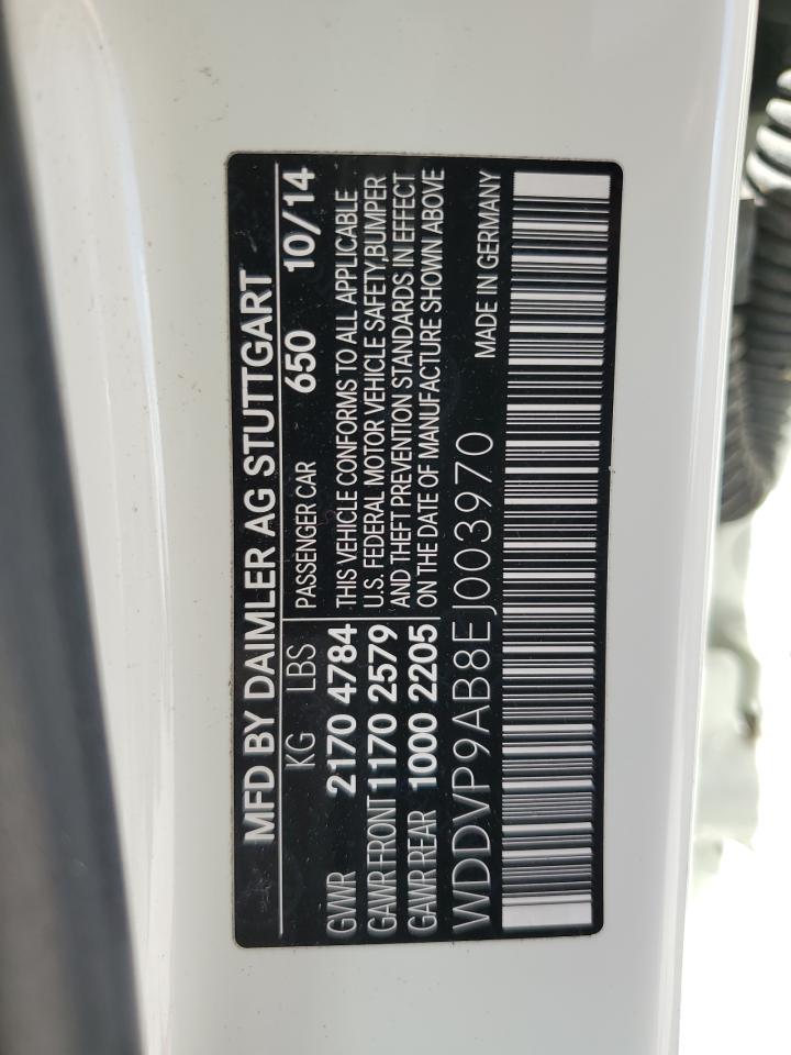 WDDVP9AB8EJ003970 2014 Mercedes-Benz B Electric