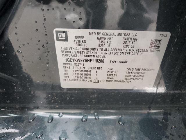 2017 CHEVROLET 1500 TRUCK - 1GC1KWEY5HF118280