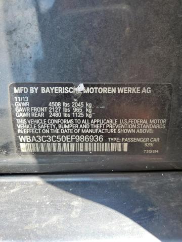 2014 BMW 320 I xDrive VIN: WBA3C3C50EF986936 Lot: 58383134