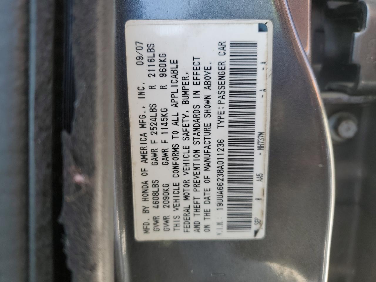 19UUA66238A011236 2008 Acura Tl