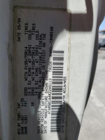 1994 Toyota Pickup 1/2 Ton Short Wheelbase Stb VIN: 4TARN81A4RZ245113 Lot: 58561804