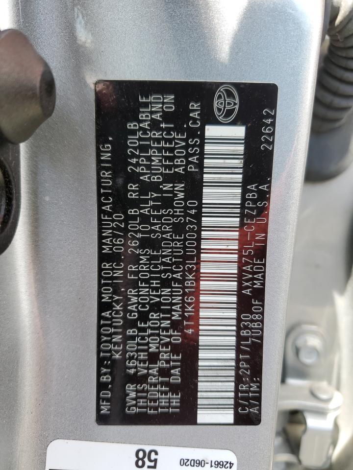 4T1K61BK3LU003740 2020 Toyota Camry Xse