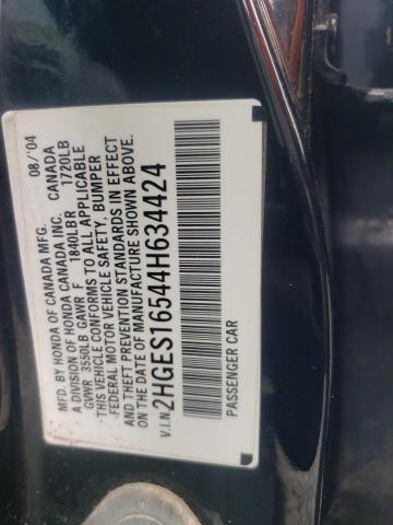 2004 Honda Civic Lx VIN: 2HGES16544H634424 Lot: 58143404