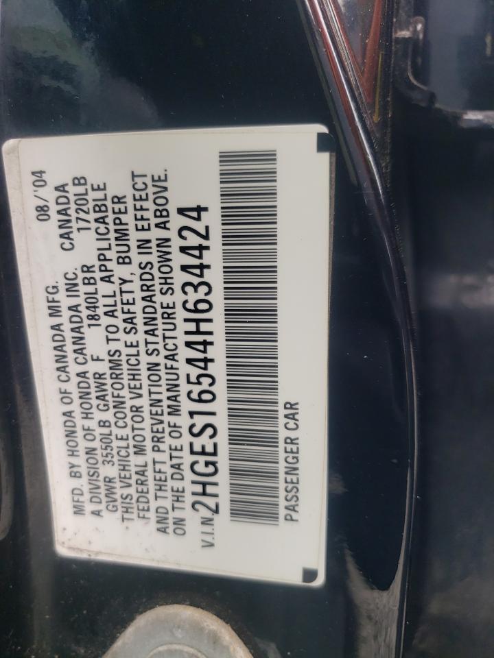 2HGES16544H634424 2004 Honda Civic Lx