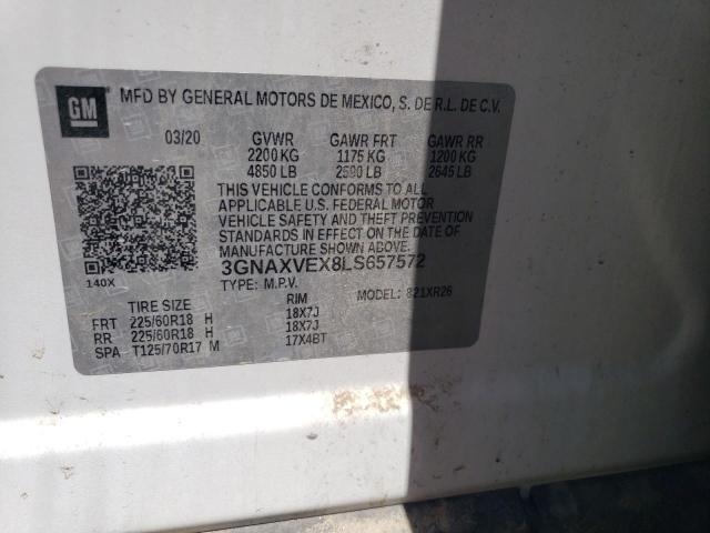 2020 Chevrolet Equinox Lt VIN: 3GNAXVEX8LS657572 Lot: 57440794