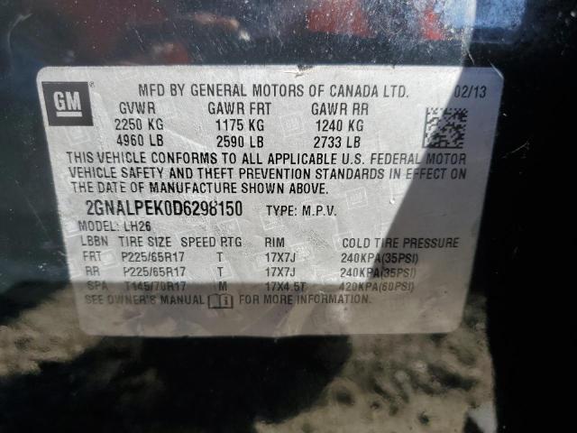 2013 Chevrolet Equinox Lt VIN: 2GNALPEK0D6298150 Lot: 60316924