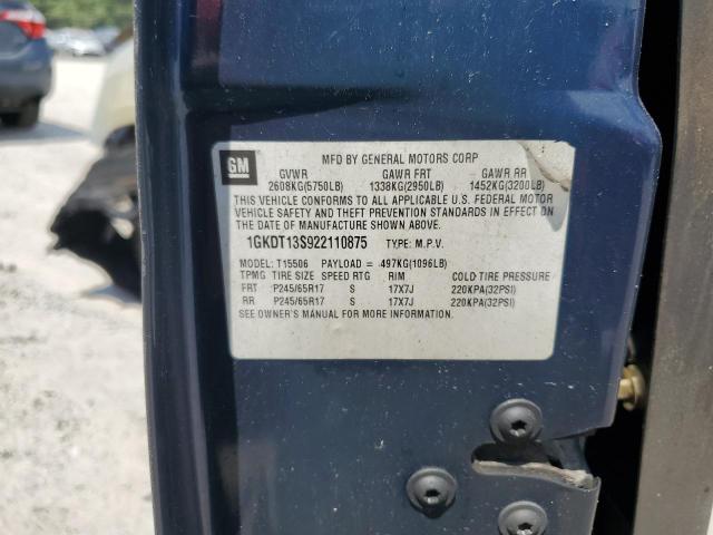 2002 GMC Envoy VIN: 1GKDT13S922110875 Lot: 58826504