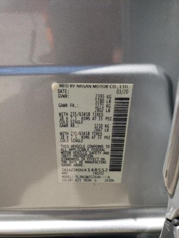 2020 Nissan Murano Sv VIN: 5N1AZ2BSXLN148552 Lot: 58904254