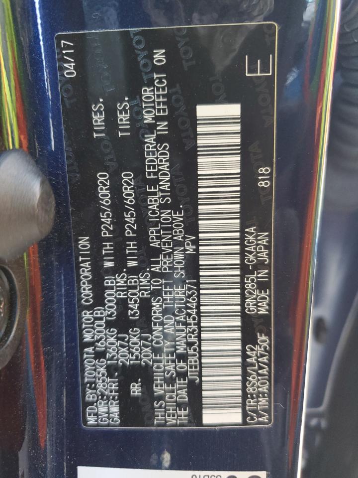 JTEBU5JR3H5446371 2017 Toyota 4Runner Sr5/Sr5 Premium