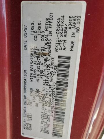 1997 Toyota T100 Xtracab VIN: JT4TN12D8V0037275 Lot: 60613664