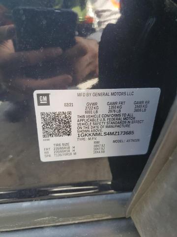 2021 GMC Acadia Slt VIN: 1GKKNMLS4MZ173685 Lot: 57940204