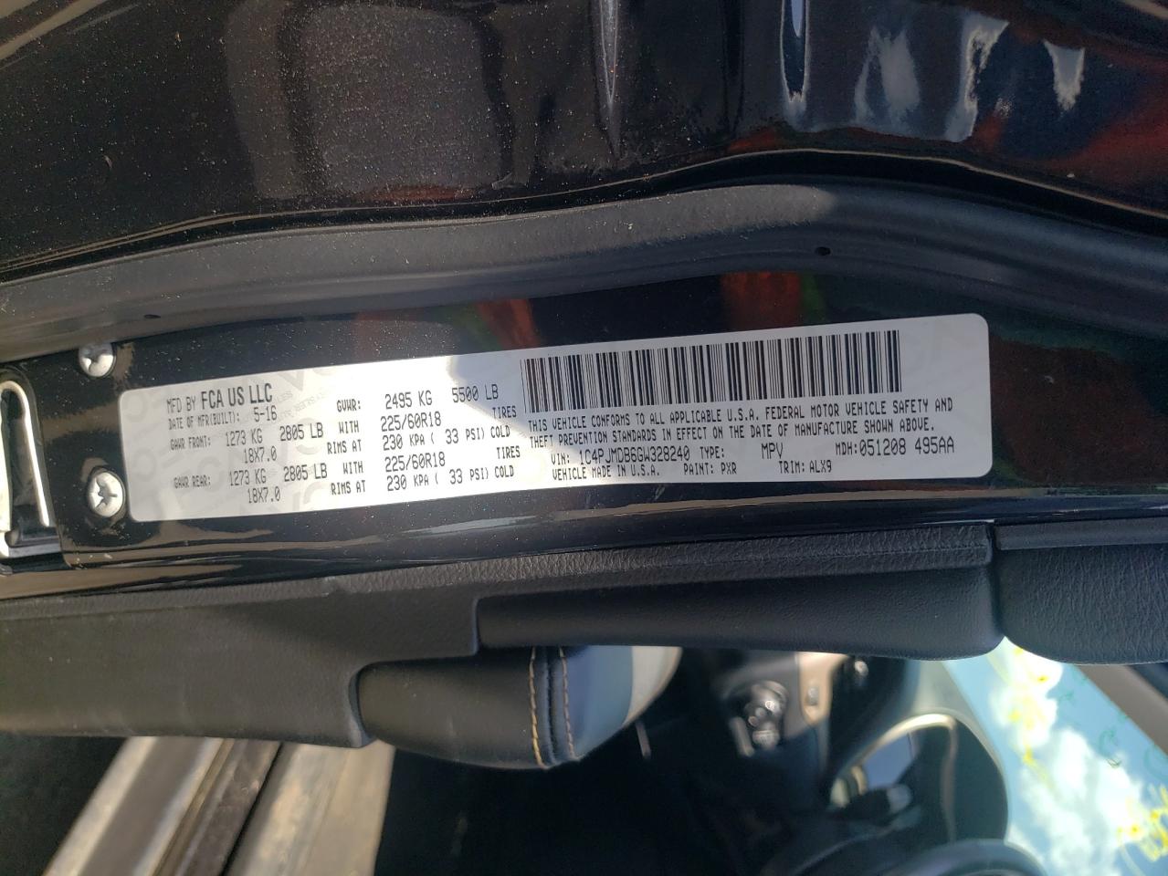 1C4PJMDB6GW328240 2016 Jeep Cherokee Limited