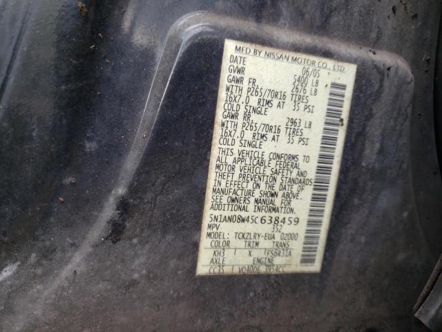 2005 Nissan Xterra Off Road VIN: 5N1AN08W45C638459 Lot: 58386944