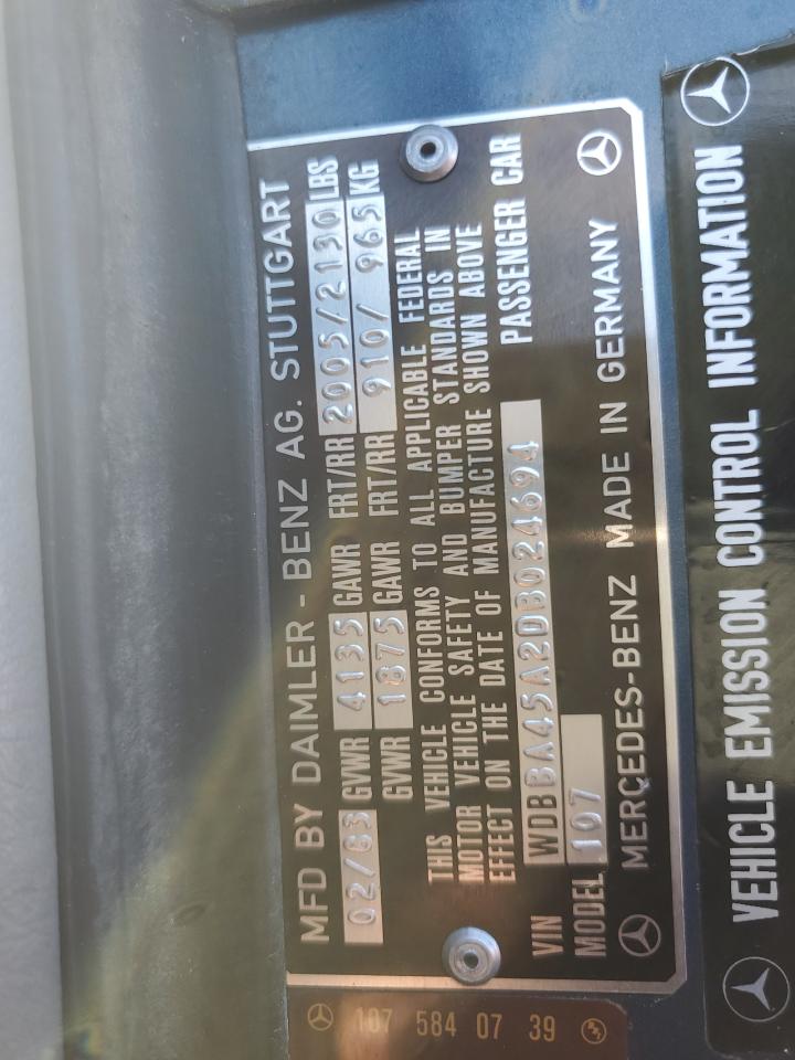 WDBBA45A2DB024694 1983 Mercedes-Benz 380 Sl