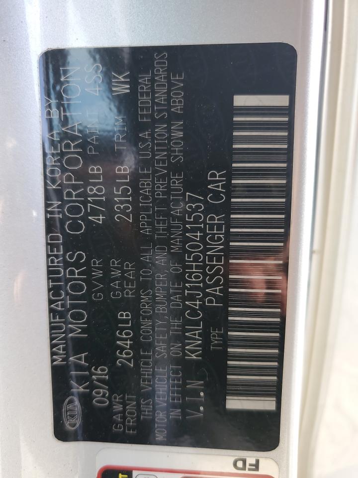 KNALC4J16H5041537 2017 Kia Cadenza Premium