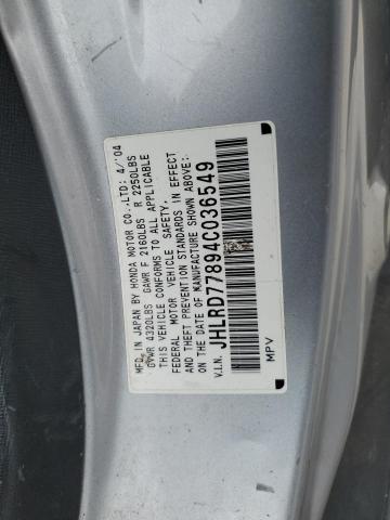 2004 Honda Cr-V Ex VIN: JHLRD77894C036549 Lot: 57754734