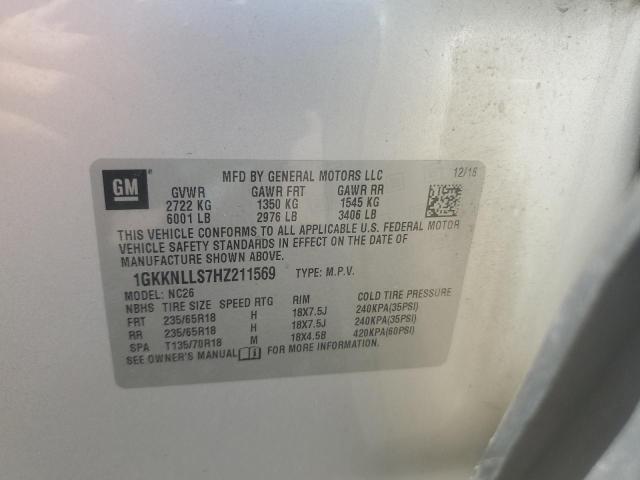 2017 GMC Acadia Sle VIN: 1GKKNLLS7HZ211569 Lot: 58402744